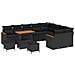 Set divano da giardino 12 Pezzi con cuscini Nero Polyrattan Acacia, Set da pranzo da giardino 3 Pezzi con cuscini Nero Polyrattan Acacia - Foto miniatura 1