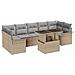 Set Divano da Giardino 8 Pz con Cuscini Beige Polirattan, Divano da Giardino per 2 Persone con Ripostiglio e Cuscini Beige Polirattan - Foto miniatura 1
