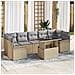 Set Divano da Giardino 8 Pz con Cuscini Beige Polirattan, Divano da Giardino per 2 Persone con Ripostiglio e Cuscini Beige Polirattan - Foto miniatura 2