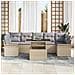 Set Divano da Giardino 8 Pz con Cuscini Beige Polirattan, Divano da Giardino per 2 Persone con Ripostiglio e Cuscini Beige Polirattan - Foto miniatura 3