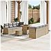 Set Divano Giardino Cuscini Beige Polyrattan 11 Pezzi, Divano Giardino 2 Posti con Spazio Stoccaggio e Cuscini Beige Polyrattan, Set Pranzo Giardino 3 Pezzi con Cuscini Beige Polyrattan - Foto miniatura 2