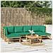 Set Salotto da Giardino 7pz con Cuscini Verdi Bambù - Foto miniatura 2