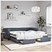 Divano Letto Estraibile Cassetti Grigio Scuro 100x200cm Velluto - Foto miniatura 2