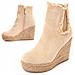 Stivaletto Con Zeppa Botilan43 Beige. - Foto miniatura 1