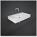 Lavabo Sospeso 80 Cm Des Senza Foro Rubinetto Bianco Alpino - Foto miniatura 2