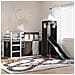 Letto a Castello con Scivolo e Tende Bianco e Nero 80x200 cm - Foto miniatura 2
