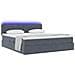 Letto con contenitore e LED Grigio scuro 180 x 200 cm Velluto - Foto miniatura 3