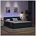 Letto con contenitore e LED Grigio scuro 180 x 200 cm Velluto - Foto miniatura 5