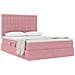 Letto con contenitore e LED Rosa 140 x 190 cm Velluto - Foto miniatura 3