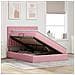 Letto con contenitore e LED Rosa 140 x 190 cm Velluto - Foto miniatura 4