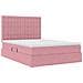 Letto con contenitore e LED Rosa 140 x 190 cm Velluto - Foto miniatura 5