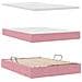 Letto con contenitore e LED Rosa 140 x 190 cm Velluto - Foto miniatura 8