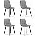 Sedia moderna PYRA in velluto grigio chiaro con gambe nere x4 - Foto miniatura 1