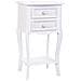 Comodino In Legno Con 2 Cassetti E 1 Ripiano Bianco 38x31,5x71. - Foto miniatura 1