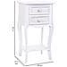 Comodino In Legno Con 2 Cassetti E 1 Ripiano Bianco 38x31,5x71. - Foto miniatura 4
