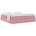 Letto con contenitore e materasso Rosa 200 x 200 cm Velluto - Foto miniatura 3