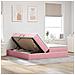 Letto con contenitore e materasso Rosa 200 x 200 cm Velluto - Foto miniatura 4