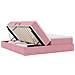 Letto con contenitore e materasso Rosa 200 x 200 cm Velluto - Foto miniatura 7