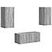 Set mobile TV 6 pcs Grigio Sonoma Legno multistrato - Foto miniatura 1