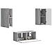 Set mobile TV 6 pcs Grigio Sonoma Legno multistrato - Foto miniatura 3