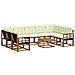 Set di divani da esterno con cuscino 10 pcs Naturale e Crema - Foto miniatura 1