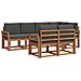 Set di divani da esterno con cuscino 7 pcs Naturale e Antracite - Foto miniatura 1
