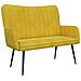 Sofa a Due Posti Giallo 115 x 61 x 87 cm Velluto - Foto miniatura 1