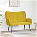 Sofa a Due Posti Giallo 115 x 61 x 87 cm Velluto - Foto miniatura 2