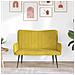 Sofa a Due Posti Giallo 115 x 61 x 87 cm Velluto - Foto miniatura 3