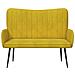 Sofa a Due Posti Giallo 115 x 61 x 87 cm Velluto - Foto miniatura 4