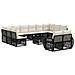Set Divano da Giardino 13 pcs Nero e Bianco Crema polyrattan - Foto miniatura 1