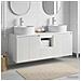 Set di Armadi da Bagno 3 pz Bianco Lucido 49,5 x 44,5 x 65 cm - Foto miniatura 3