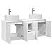 Set di Armadi da Bagno 3 pz Bianco Lucido 49,5 x 44,5 x 65 cm - Foto miniatura 5