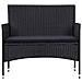 Set Divani Da Giardino 5 Pz Con Cuscini In Polyrattan Nero - Foto miniatura 5