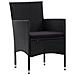 Set Divani Da Giardino 5 Pz Con Cuscini In Polyrattan Nero - Foto miniatura 6