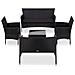 Set Divani Da Giardino 5 Pz Con Cuscini In Polyrattan Nero - Foto miniatura 1