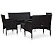 Set Divani Da Giardino 5 Pz Con Cuscini In Polyrattan Nero - Foto miniatura 9