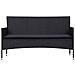 Set Divani Da Giardino 5 Pz Con Cuscini In Polyrattan Nero - Foto miniatura 10