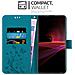 Custodia Compatibile Con Sony Xperia 1 Iii In Blu Fiore - Coperchio Protettivo In Design Floreale Con Chiusura Magnetica, Funzione Stand E Slot Per Carte - Foto miniatura 3
