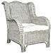 Poltrona con Cuscino Grigio in Rattan Naturale e Lino 82 x 66 x 92 cm - Foto miniatura 1