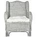 Poltrona con Cuscino Grigio in Rattan Naturale e Lino 82 x 66 x 92 cm - Foto miniatura 2