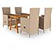 Set Mobili Da Pranzo Per Giardino 5 Pz Beige - Foto miniatura 1