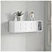 Pensile Ingresso Con Ante Scorrevoli Mensola Parete Portachiavi Da Muro Design Moderno Legno Bianco, Fhk18-w - Foto miniatura 4