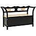 Panca Nera 107x45x75,5 Cm Legno Massello Di Abete - Foto miniatura 2