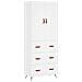 Credenza Bianca 69,5x34x180 Cm In Legno Multistrato - Foto miniatura 2