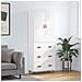 Credenza Bianca 69,5x34x180 Cm In Legno Multistrato - Foto miniatura 1