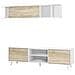 Parete Attrezzata Buffalo, Mobile Da Soggiorno Porta Tv, Composizione Per Salotto Con Pensile, 180x41h51 Cm, Bianco E Rovere - Foto miniatura 2