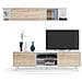 Parete Attrezzata Buffalo, Mobile Da Soggiorno Porta Tv, Composizione Per Salotto Con Pensile, 180x41h51 Cm, Bianco E Rovere - Foto miniatura 3