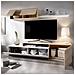 Parete Attrezzata Baker, Set Da Soggiorno Modulare Ad Angolo, Mobile Salotto Porta Tv Multiposizione, 201x41h180 Cm, Bianco E Rovere - Foto miniatura 4