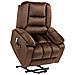 Poltrona Relax Alzapersona Reclinabile, Massaggiante E Riscaldata In Velluto, Marrone - Foto miniatura 1